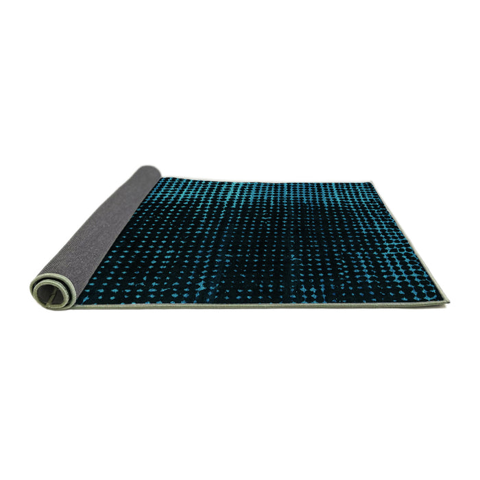 Sideview of Abstract Turquoise Modern Rug, abs5095turq