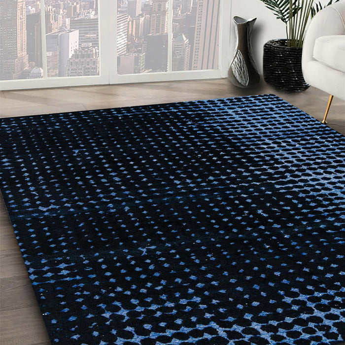 Machine Washable Abstract Black Rug in a Family Room, wshabs5095
