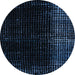 Round Machine Washable Abstract Black Rug, wshabs5095