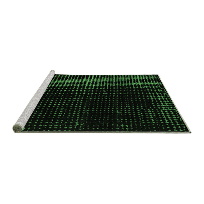 Sideview of Machine Washable Abstract Emerald Green Modern Area Rugs, wshabs5095emgrn