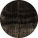 Round Abstract Brown Modern Rug, abs5095brn