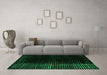 Machine Washable Abstract Green Modern Area Rugs in a Living Room,, wshabs5095grn