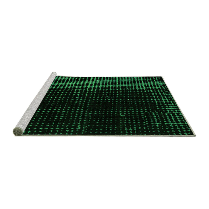 Sideview of Machine Washable Abstract Green Modern Area Rugs, wshabs5095grn