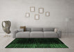 Machine Washable Abstract Emerald Green Modern Area Rugs in a Living Room,, wshabs5095emgrn