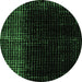 Round Abstract Emerald Green Modern Rug, abs5095emgrn