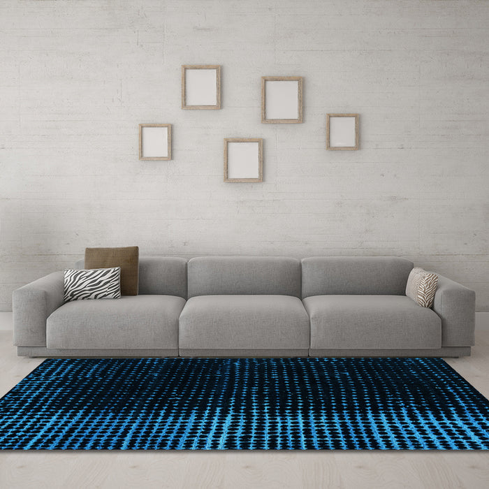Machine Washable Abstract Light Blue Modern Rug in a Living Room, wshabs5095lblu