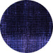 Round Abstract Purple Modern Rug, abs5095pur