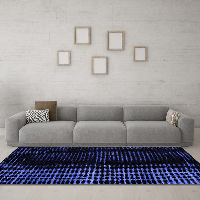 Machine Washable Abstract Blue Modern Rug in a Living Room, wshabs5095blu
