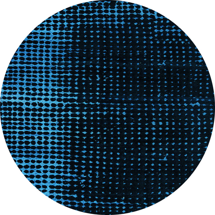 Round Abstract Light Blue Modern Rug, abs5095lblu