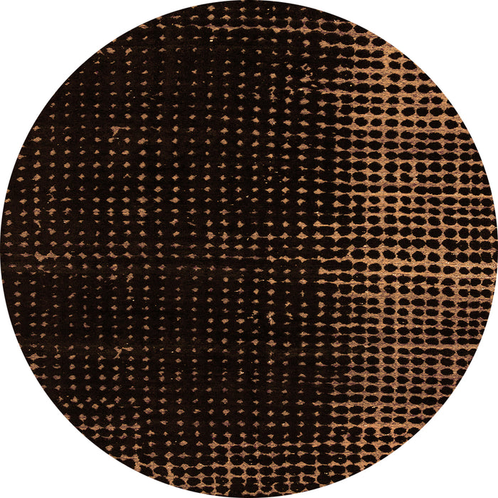 Round Abstract Orange Modern Rug, abs5095org