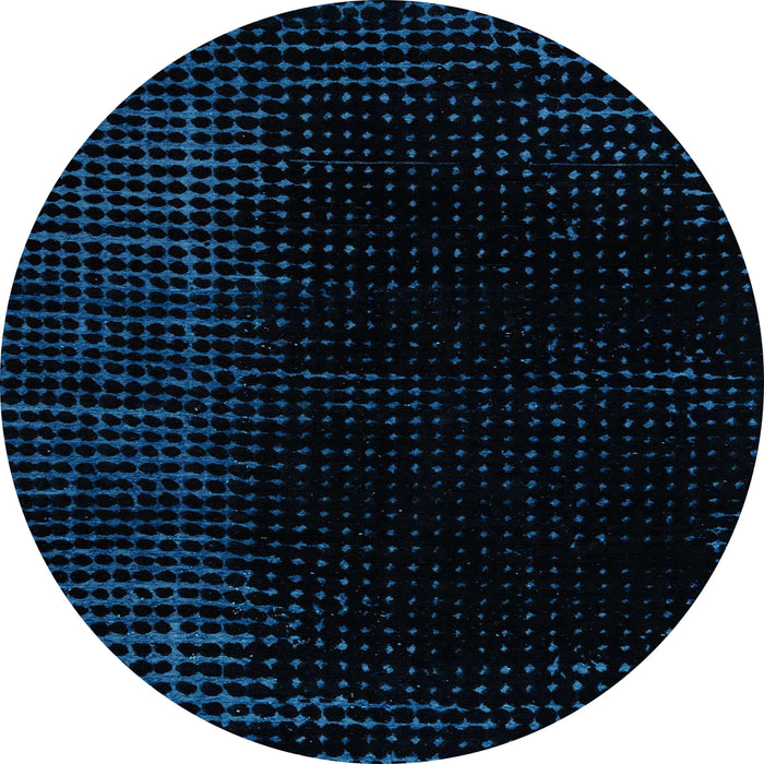 Round Abstract Black Modern Rug, abs5096