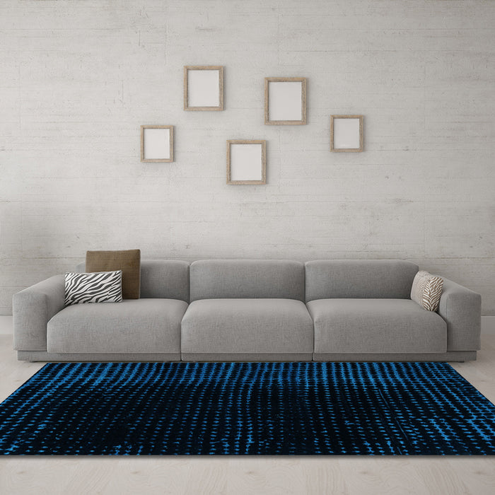 Machine Washable Abstract Light Blue Modern Rug in a Living Room, wshabs5096lblu
