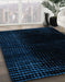 Abstract Black Modern Rug in Family Room, abs5096