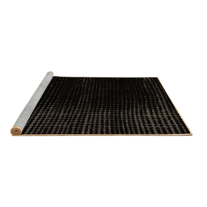 Sideview of Machine Washable Abstract Brown Modern Rug, wshabs5096brn