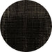 Round Abstract Brown Modern Rug, abs5096brn