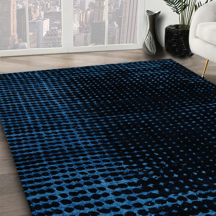 Machine Washable Abstract Black Rug in a Family Room, wshabs5096