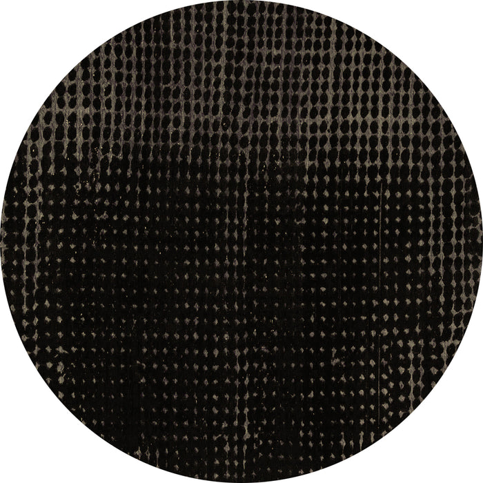 Round Machine Washable Abstract Brown Modern Rug, wshabs5096brn