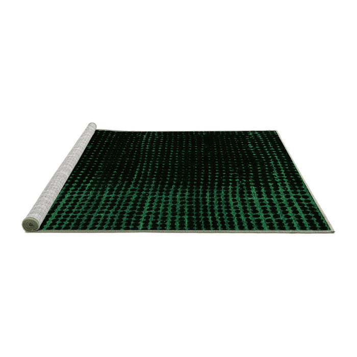 Sideview of Machine Washable Abstract Green Modern Area Rugs, wshabs5096grn