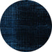 Round Machine Washable Abstract Black Rug, wshabs5096