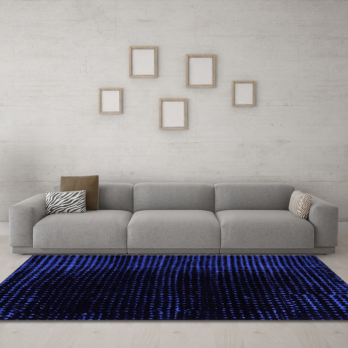 Machine Washable Abstract Purple Modern Area Rugs in a Living Room, wshabs5096pur