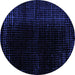 Round Abstract Blue Modern Rug, abs5096blu