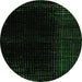 Round Abstract Emerald Green Modern Rug, abs5096emgrn