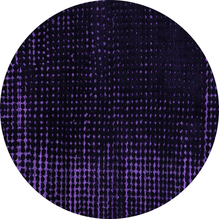 Round Machine Washable Abstract Purple Modern Area Rugs, wshabs5097pur