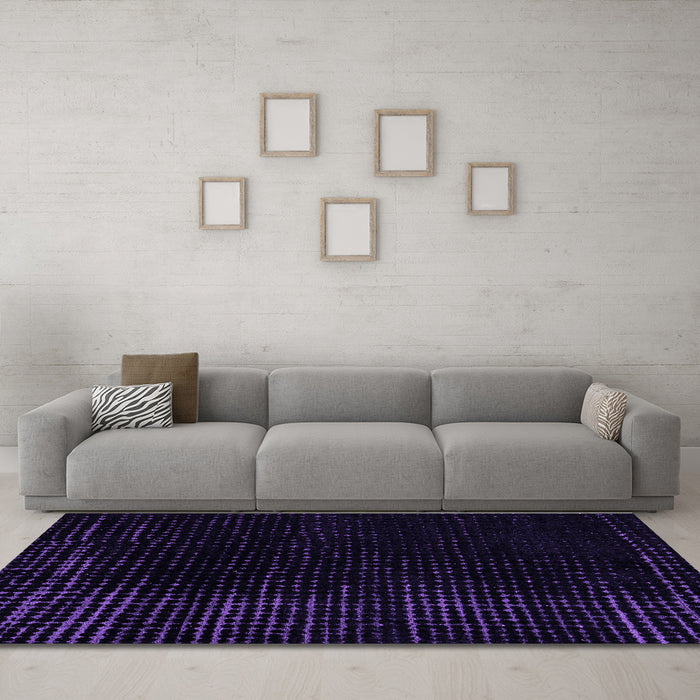 Machine Washable Abstract Purple Modern Area Rugs in a Living Room, wshabs5097pur