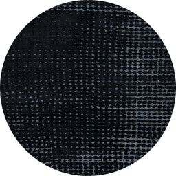 Round Machine Washable Abstract Dark Slate Gray Green Rug, wshabs5097
