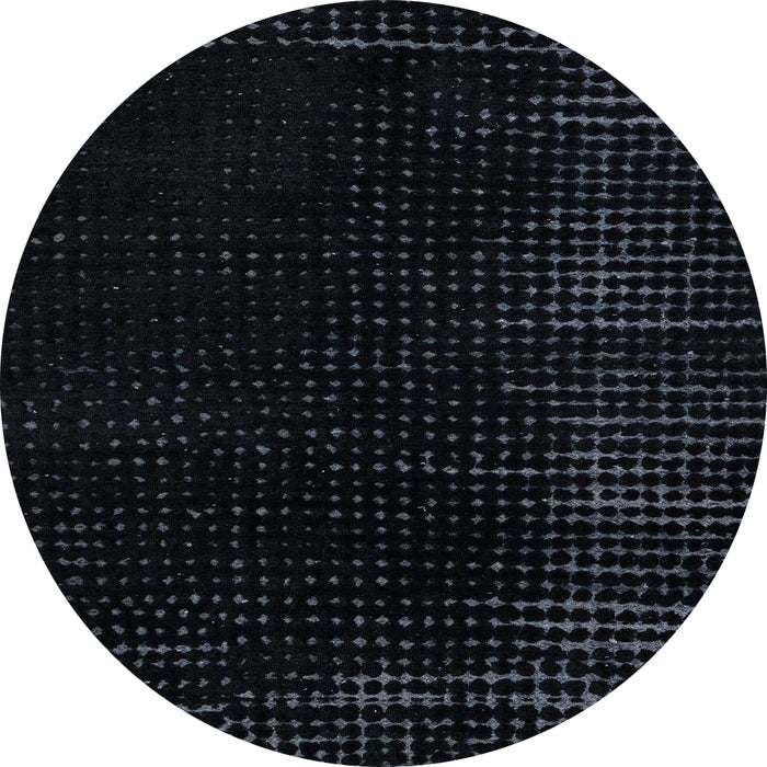 Round Machine Washable Abstract Dark Slate Gray Green Rug, wshabs5097