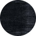 Round Machine Washable Abstract Dark Slate Gray Green Rug, wshabs5097