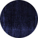 Round Machine Washable Abstract Blue Modern Rug, wshabs5097blu