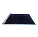 Sideview of Machine Washable Abstract Blue Modern Rug, wshabs5097blu