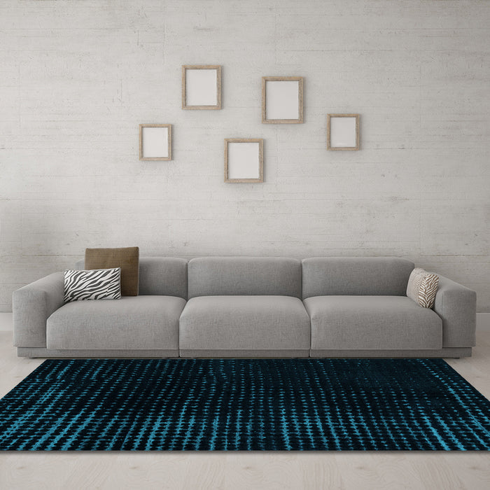 Machine Washable Abstract Light Blue Modern Rug in a Living Room, wshabs5097lblu