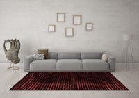 Machine Washable Abstract Red Modern Rug, wshabs5097red