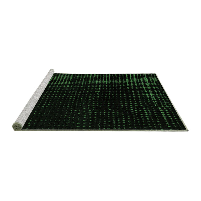 Sideview of Machine Washable Abstract Emerald Green Modern Area Rugs, wshabs5097emgrn