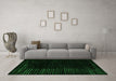 Machine Washable Abstract Green Modern Area Rugs in a Living Room,, wshabs5097grn