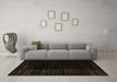 Machine Washable Abstract Brown Modern Rug in a Living Room,, wshabs5097brn