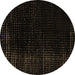 Round Machine Washable Abstract Brown Modern Rug, wshabs5097brn