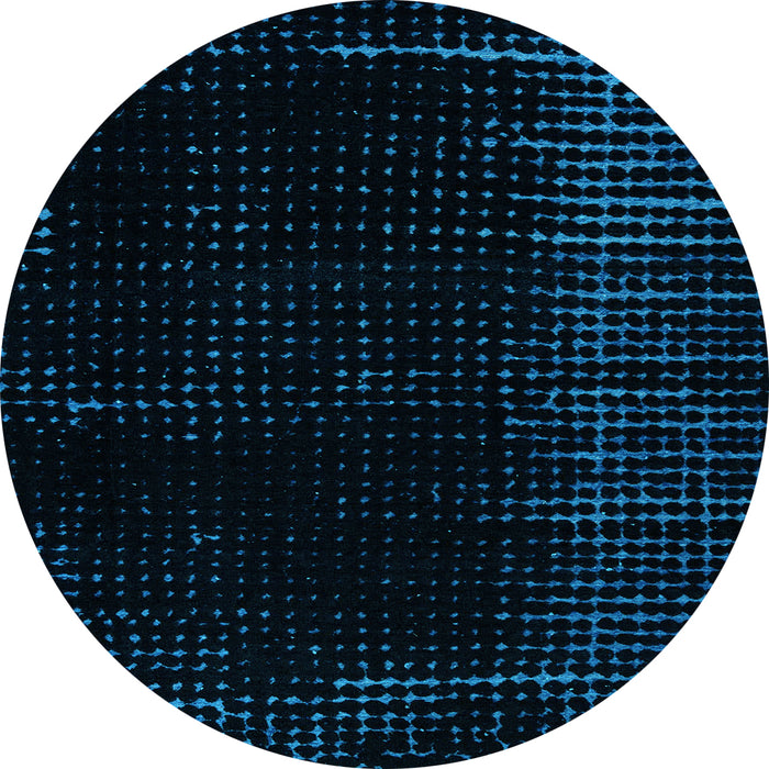 Round Abstract Light Blue Modern Rug, abs5098lblu