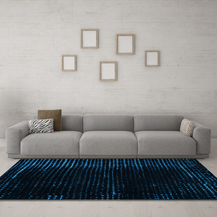 Machine Washable Abstract Light Blue Modern Rug in a Living Room, wshabs5098lblu