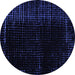 Round Abstract Blue Modern Rug, abs5098blu