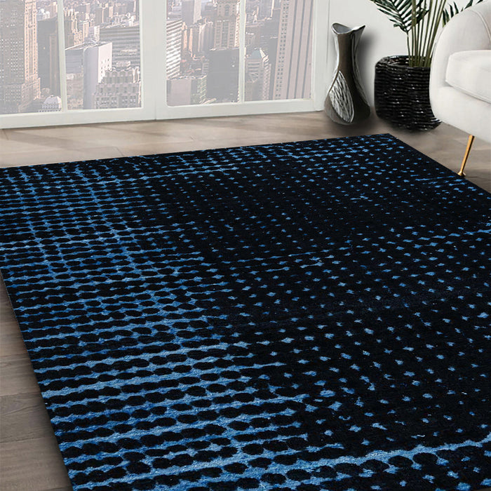 Machine Washable Abstract Black Rug in a Family Room, wshabs5098