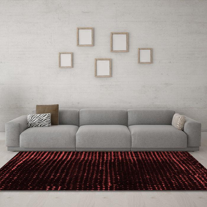 Modern Red Washable Rugs