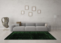 Machine Washable Abstract Emerald Green Modern Rug, wshabs5098emgrn