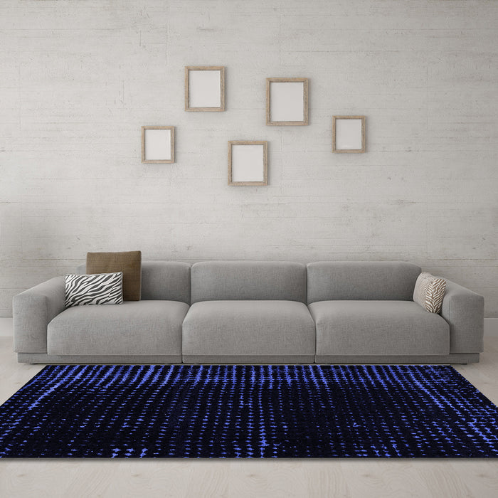 Machine Washable Abstract Blue Modern Rug in a Living Room, wshabs5098blu