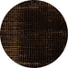 Round Abstract Orange Modern Rug, abs5098org