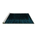 Sideview of Machine Washable Abstract Turquoise Modern Area Rugs, wshabs5098turq