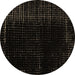 Round Abstract Brown Modern Rug, abs5098brn