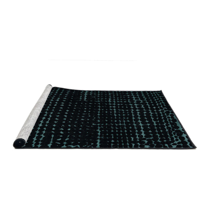 Sideview of Machine Washable Abstract Deep Teal Green Rug, wshabs5099